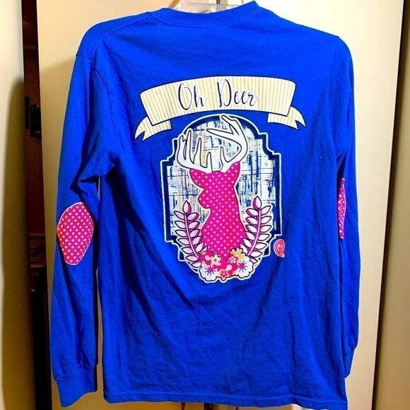 Long sleeve t-shirt Oh Deer Longsleeve Girlie Girl T-Shirt Size Small - Picture 1 of 3